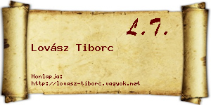 Lovász Tiborc névjegykártya
